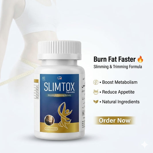 SLIMTOX 60 Capsules – Powerful Fat Burner & Weight Loss Support | Slimming Formula for Men & Women