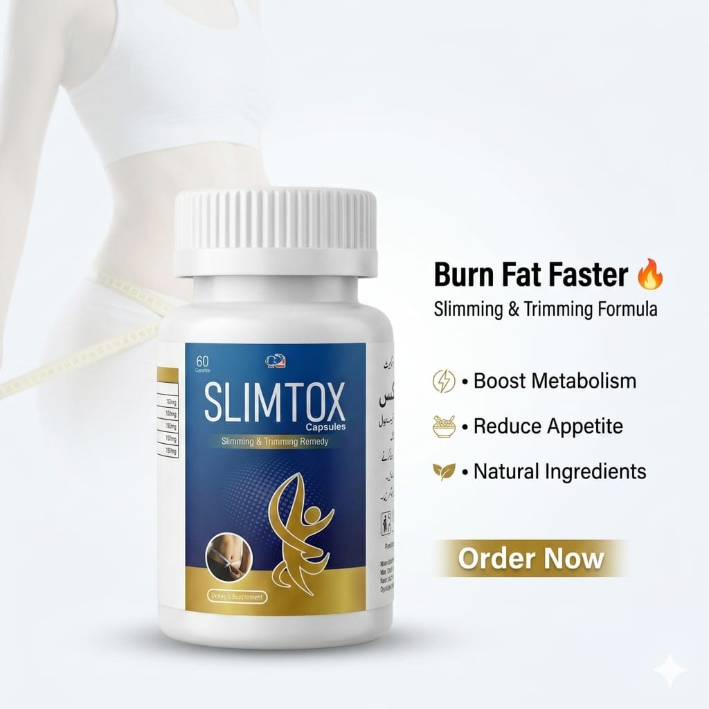 SLIMTOX 60 Capsules – Powerful Fat Burner & Weight Loss Support | Slimming Formula for Men & Women