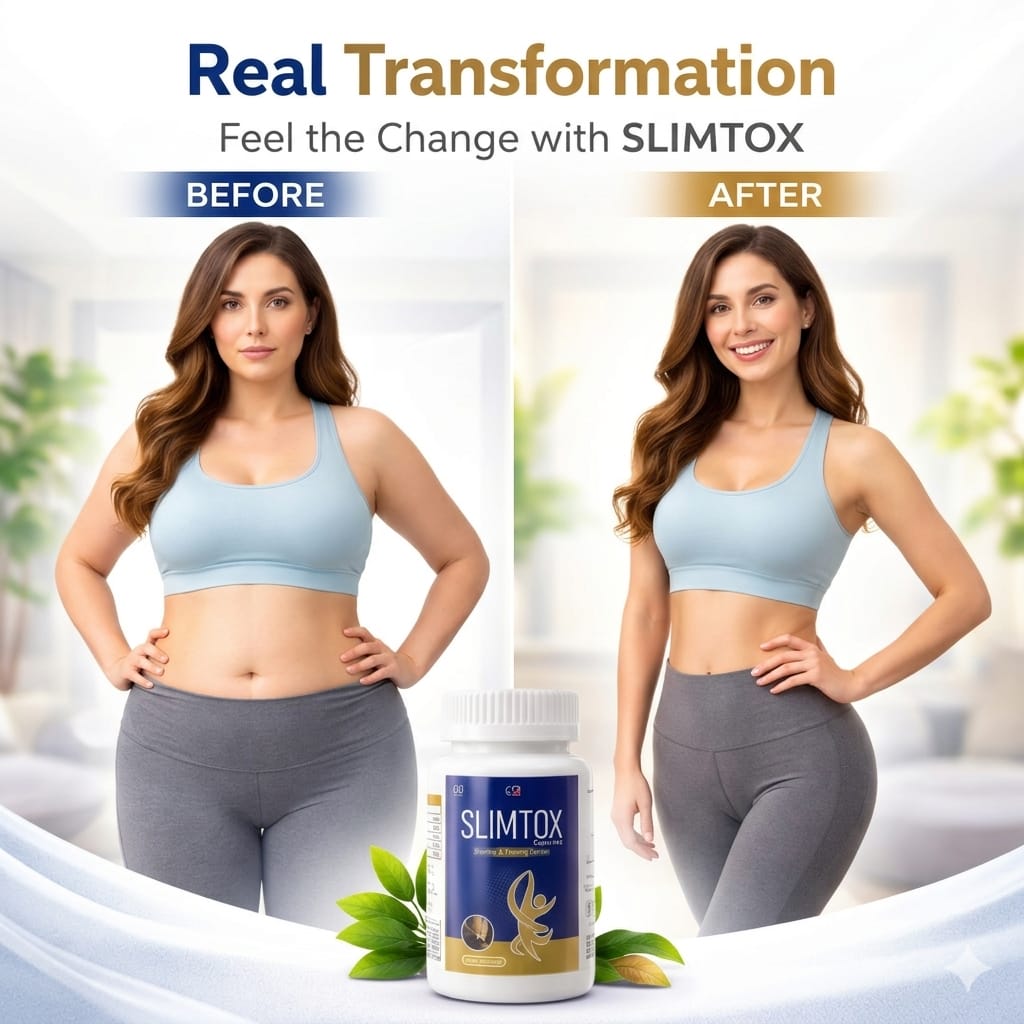 SLIMTOX 60 Capsules – Powerful Fat Burner & Weight Loss Support | Slimming Formula for Men & Women
